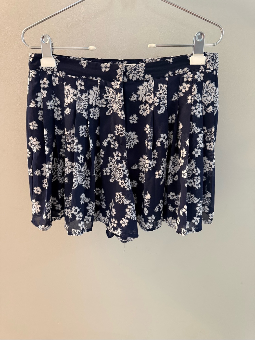Michael Kors Navy and White Floral Skirted Shorts
